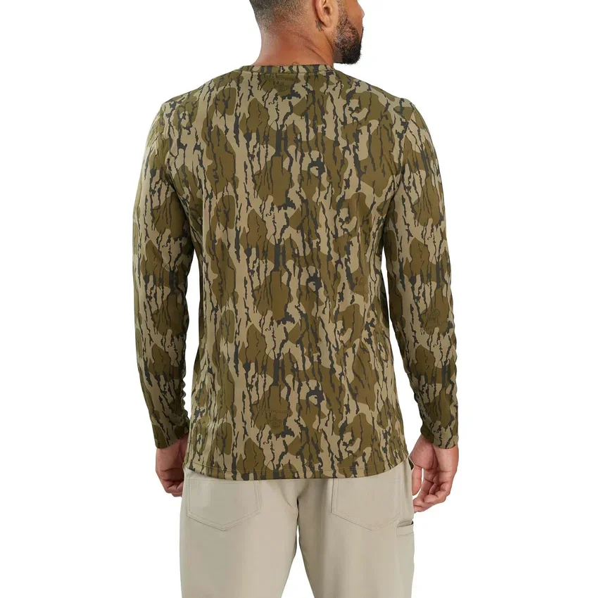 Force Sun Defender UPF 50+ camouflage-t-shirt med lange løse ærmer til mænd – solbeskyttelseskjorter