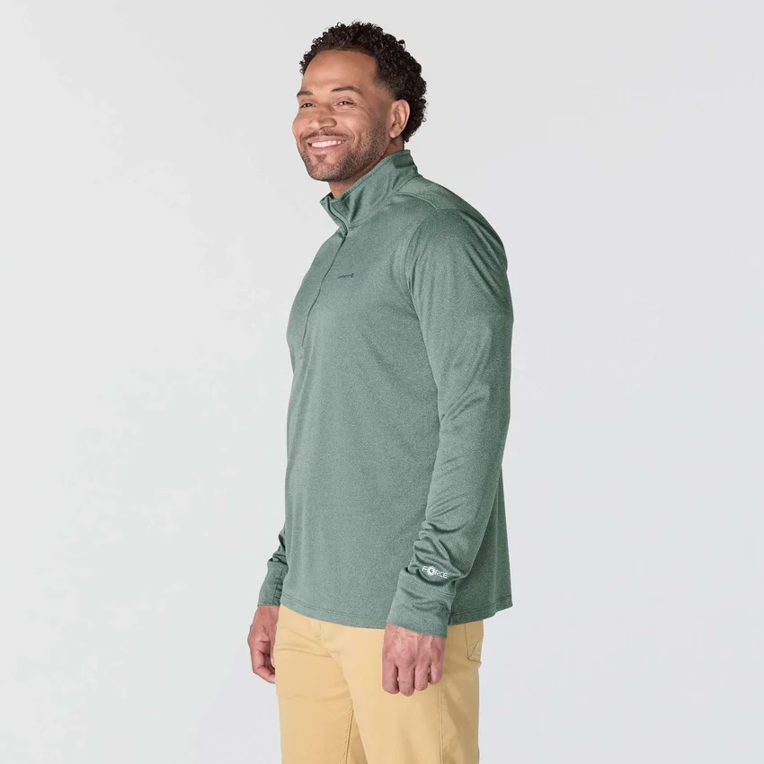 Force Sun Defender UPF 50+ fugttransporterende pullover med halv lynlås til mænd – solbeskyttelsesskjorter