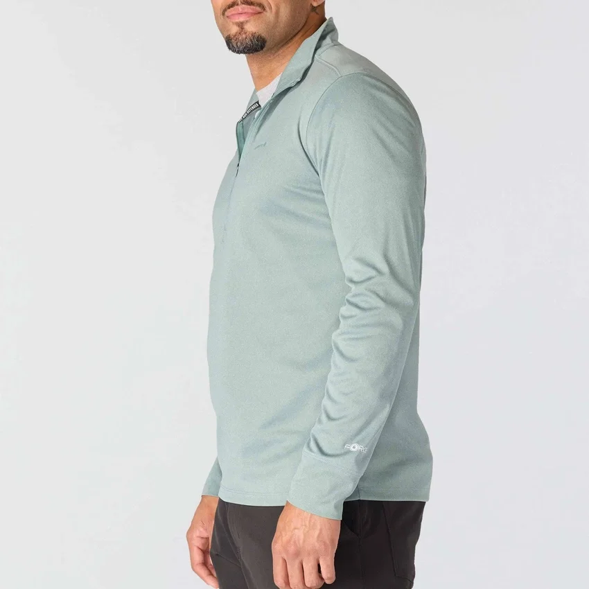 Force Sun Defender UPF 50+ fugttransporterende pullover med halv lynlås til mænd – solbeskyttelsesskjorter