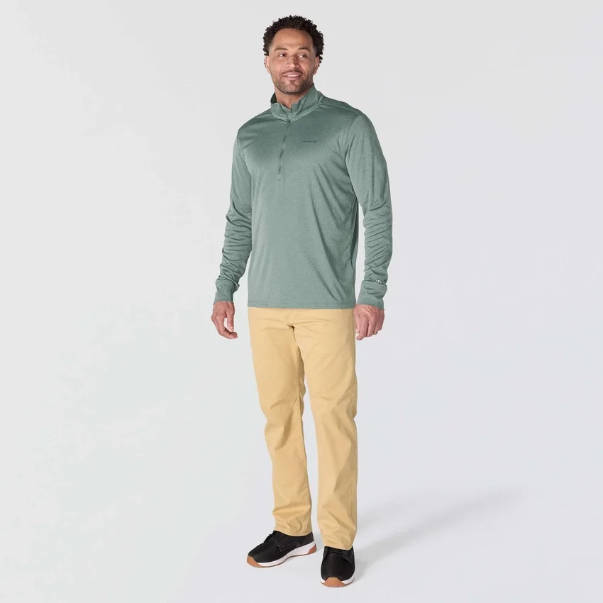 Force Sun Defender UPF 50+ fugttransporterende pullover med halv lynlås til mænd – solbeskyttelsesskjorter
