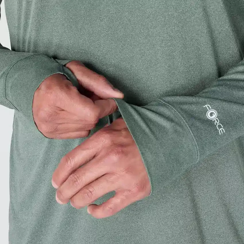 Force Sun Defender UPF 50+ fugttransporterende pullover med halv lynlås til mænd – solbeskyttelsesskjorter