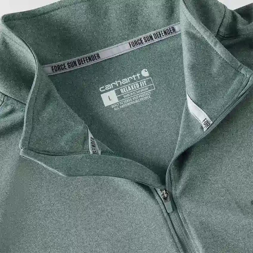 Force Sun Defender UPF 50+ fugttransporterende pullover med halv lynlås til mænd – solbeskyttelsesskjorter
