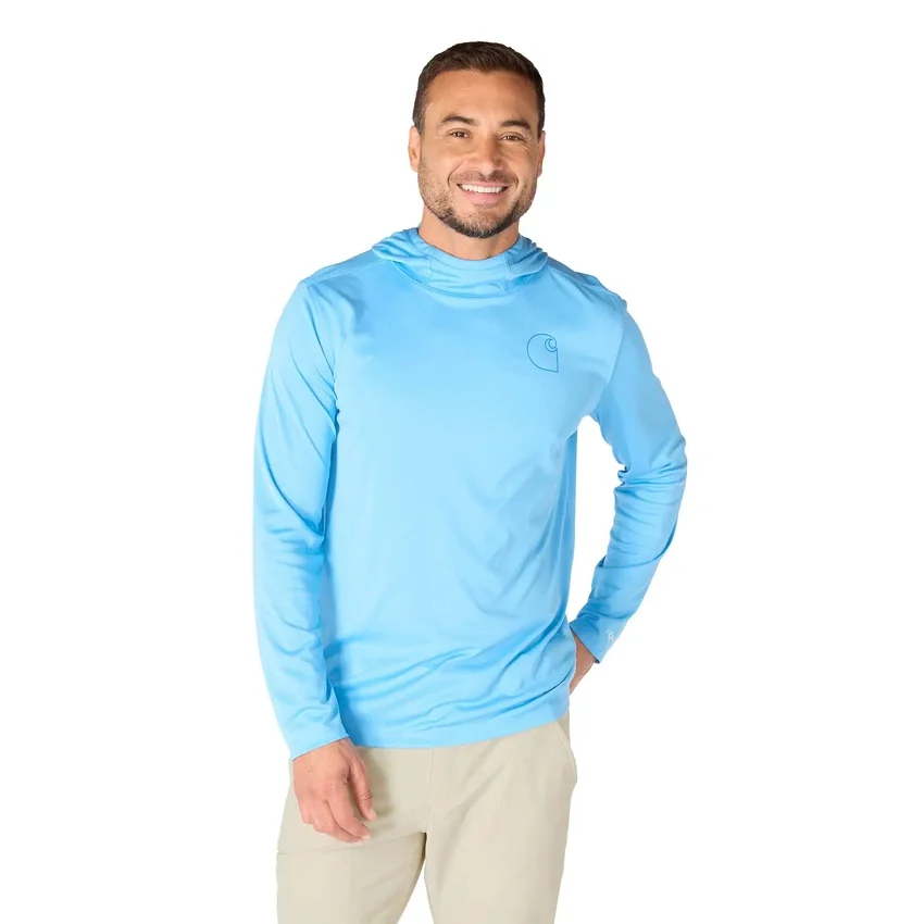 Force Sun Defender UPF 50+ letvægts-hoodie med lange løse ærmer og fugttransporterende egenskaber til mænd – solbeskyttende Hættetrøjer