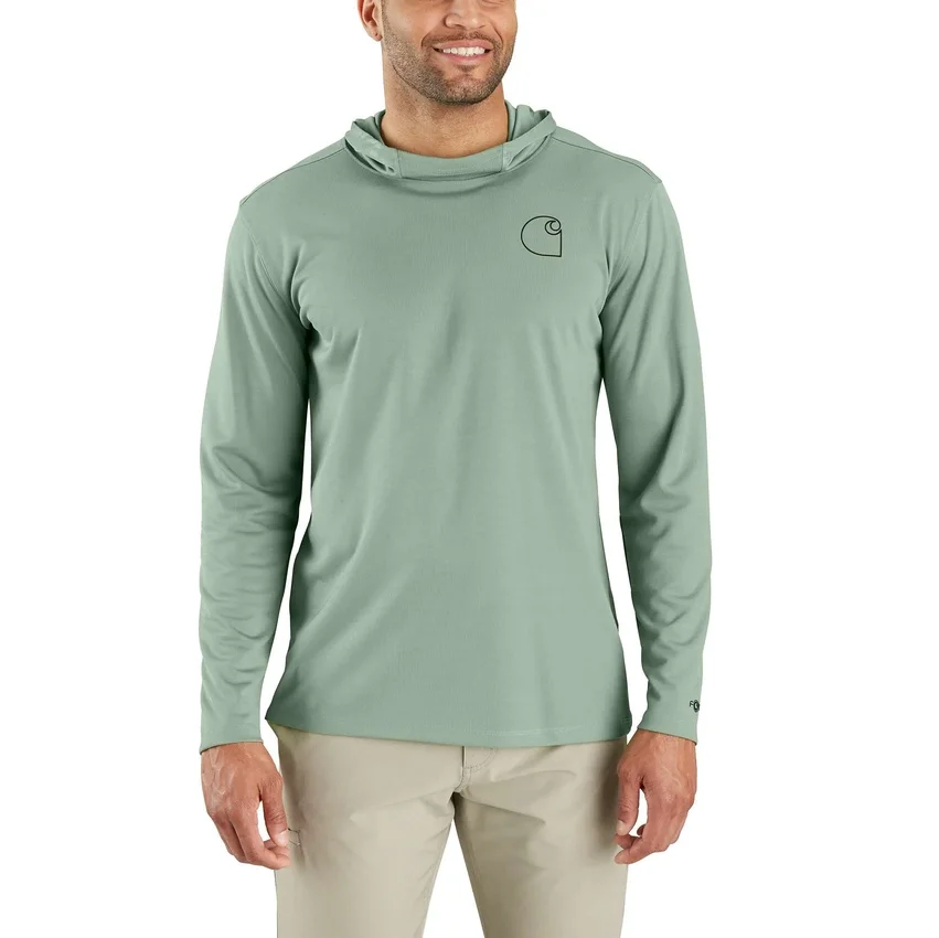 Force Sun Defender UPF 50+ letvægts-hoodie med lange løse ærmer og fugttransporterende egenskaber til mænd – solbeskyttende Hættetrøjer