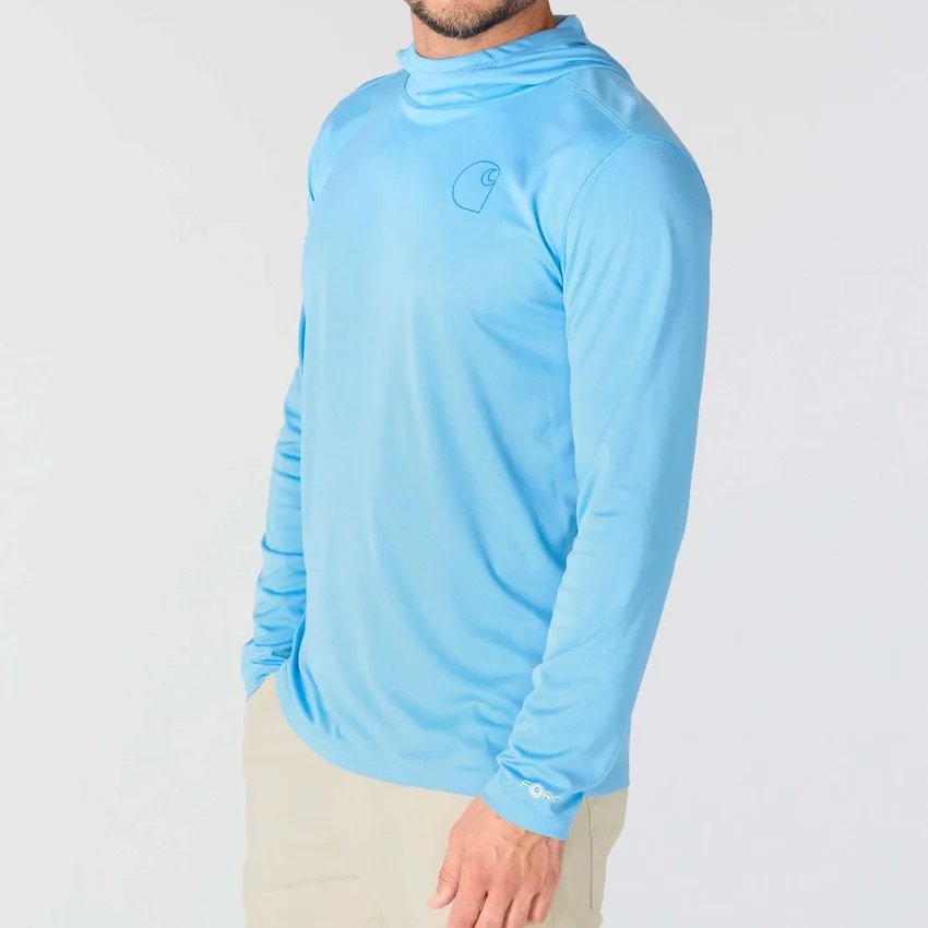 Force Sun Defender UPF 50+ letvægts-hoodie med lange løse ærmer og fugttransporterende egenskaber til mænd – solbeskyttende Hættetrøjer