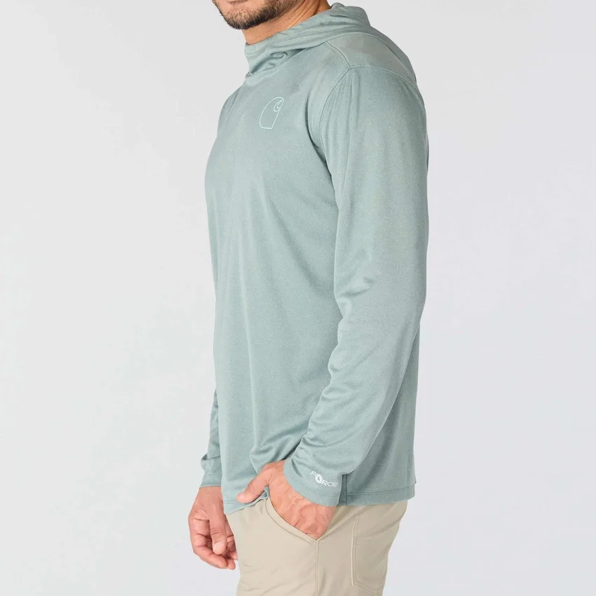 Force Sun Defender UPF 50+ letvægts-hoodie med lange løse ærmer og fugttransporterende egenskaber til mænd – solbeskyttende Hættetrøjer