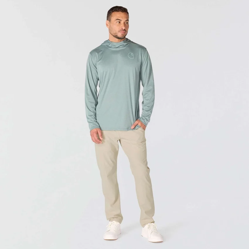 Force Sun Defender UPF 50+ letvægts-hoodie med lange løse ærmer og fugttransporterende egenskaber til mænd – solbeskyttende Hættetrøjer