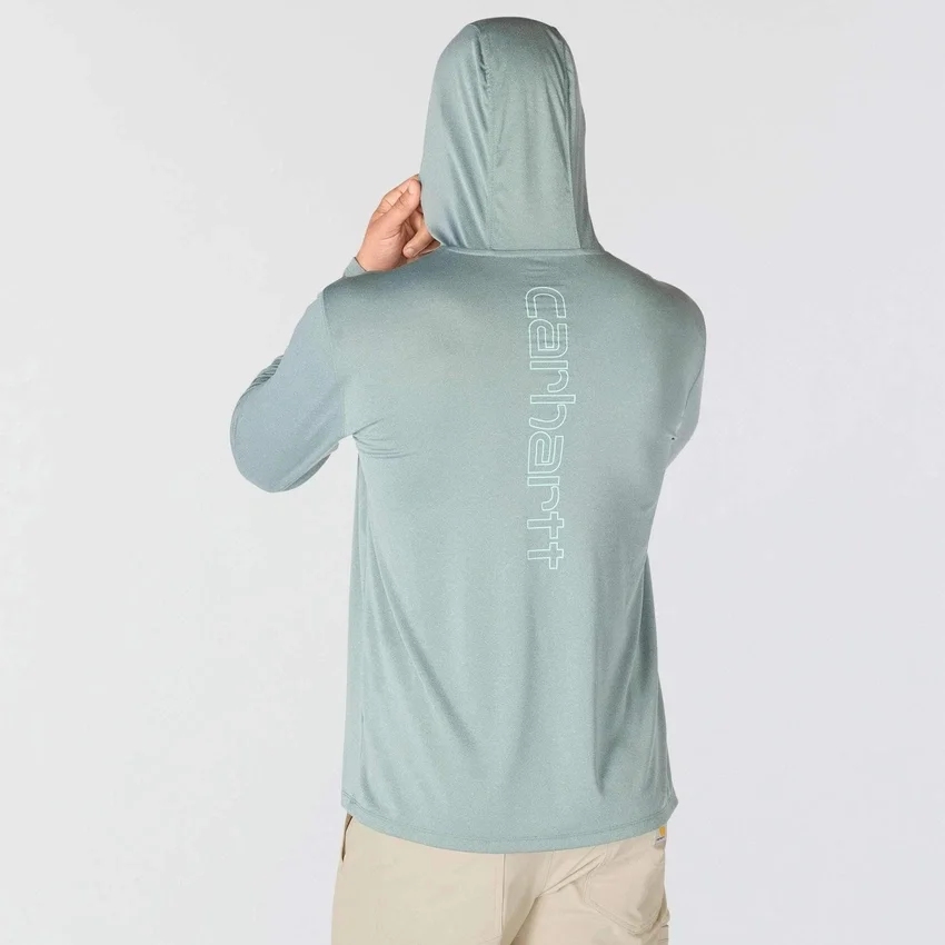 Force Sun Defender UPF 50+ letvægts-hoodie med lange løse ærmer og fugttransporterende egenskaber til mænd – solbeskyttende Hættetrøjer