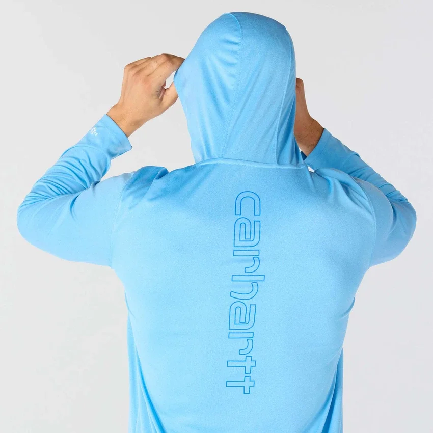 Force Sun Defender UPF 50+ letvægts-hoodie med lange løse ærmer og fugttransporterende egenskaber til mænd – solbeskyttende Hættetrøjer