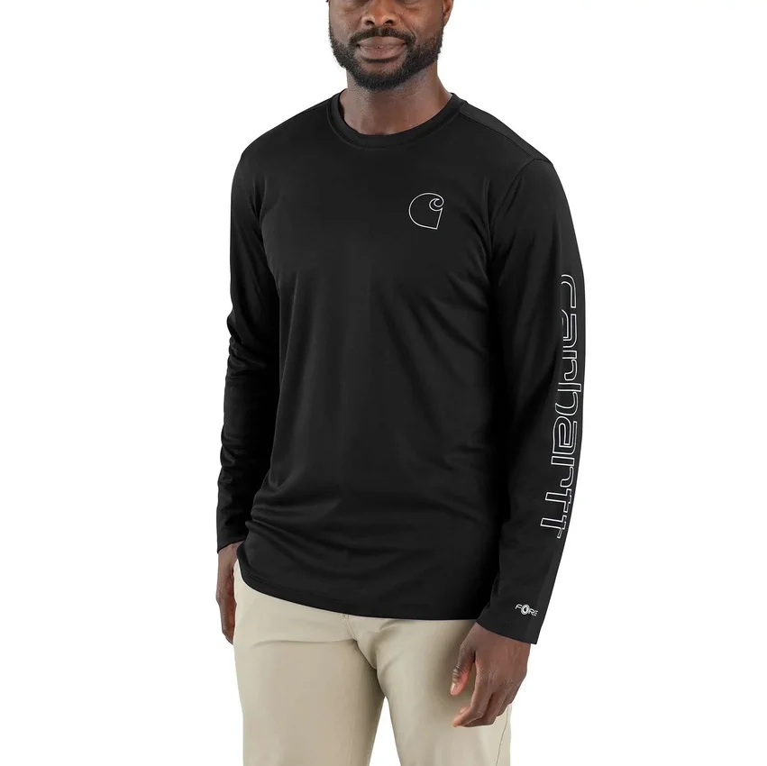 Force Sun Defender UPF 50+ letvægts T-shirt med lange løse ærmer og svedtransporterende egenskaber til mænd – solbeskyttende skjorter