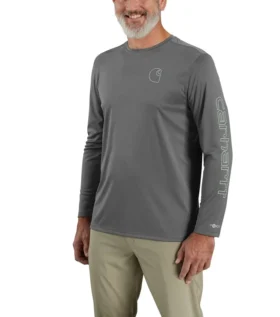 Force Sun Defender UPF 50+ letvægts T-shirt med lange løse ærmer og svedtransporterende egenskaber til mænd – solbeskyttende skjorter