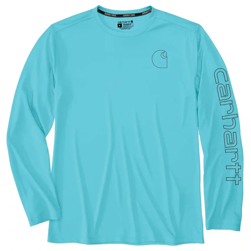 Force Sun Defender UPF 50+ letvægts T-shirt med lange løse ærmer og svedtransporterende egenskaber til mænd – solbeskyttende skjorter