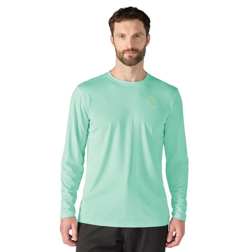 Force Sun Defender UPF 50+ letvægts T-shirt med lange løse ærmer og svedtransporterende egenskaber til mænd – solbeskyttende skjorter