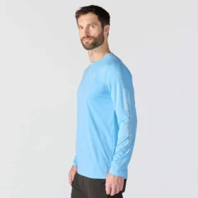 Force Sun Defender UPF 50+ letvægts T-shirt med lange løse ærmer og svedtransporterende egenskaber til mænd – solbeskyttende skjorter
