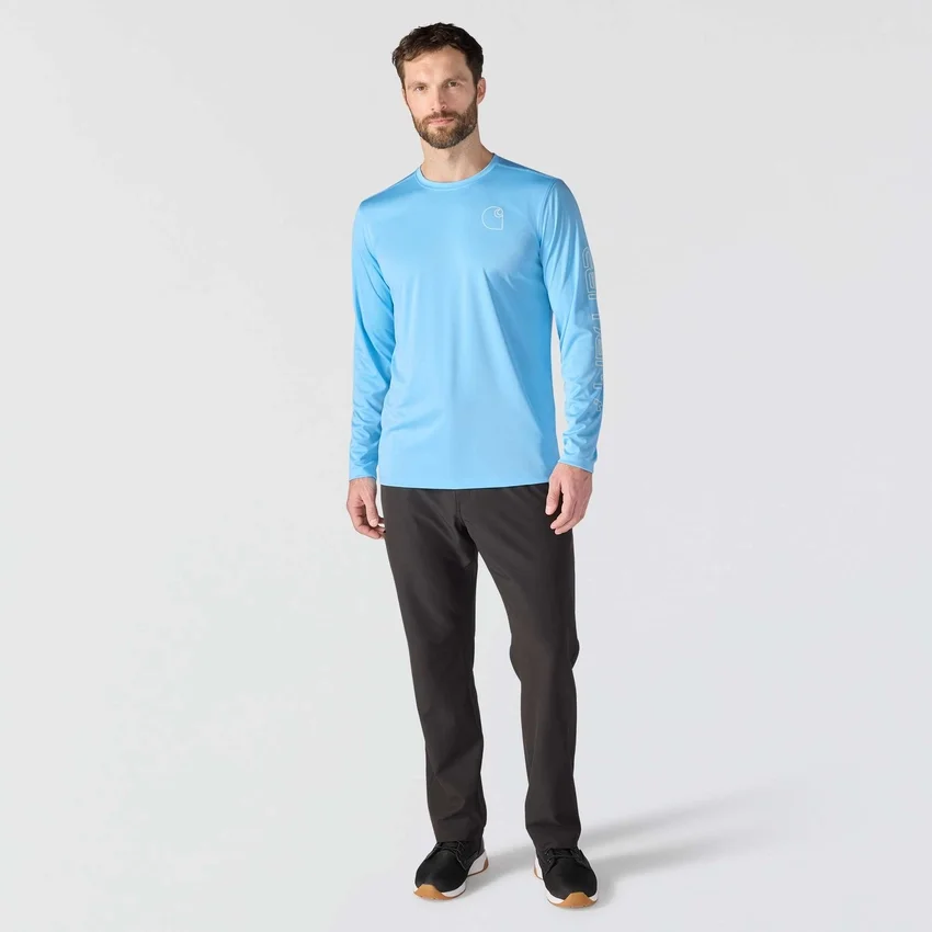 Force Sun Defender UPF 50+ letvægts T-shirt med lange løse ærmer og svedtransporterende egenskaber til mænd – solbeskyttende skjorter
