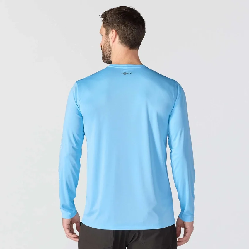 Force Sun Defender UPF 50+ letvægts T-shirt med lange løse ærmer og svedtransporterende egenskaber til mænd – solbeskyttende skjorter