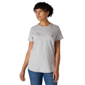 Force T-shirt med lommer i afslappet pasform til kvinder, der transporterer fugt