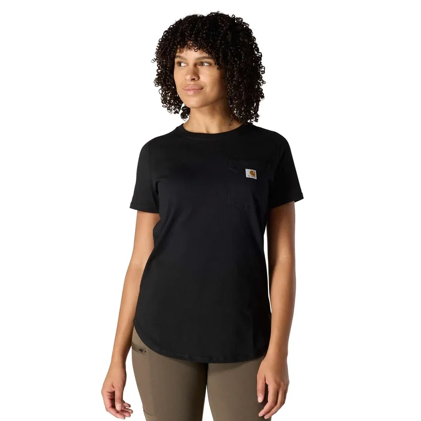 Force T-shirt med lommer i afslappet pasform til kvinder, der transporterer fugt