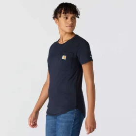 Force T-shirt med lommer i afslappet pasform til kvinder, der transporterer fugt