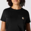 Force T-shirt med lommer i afslappet pasform til kvinder, der transporterer fugt