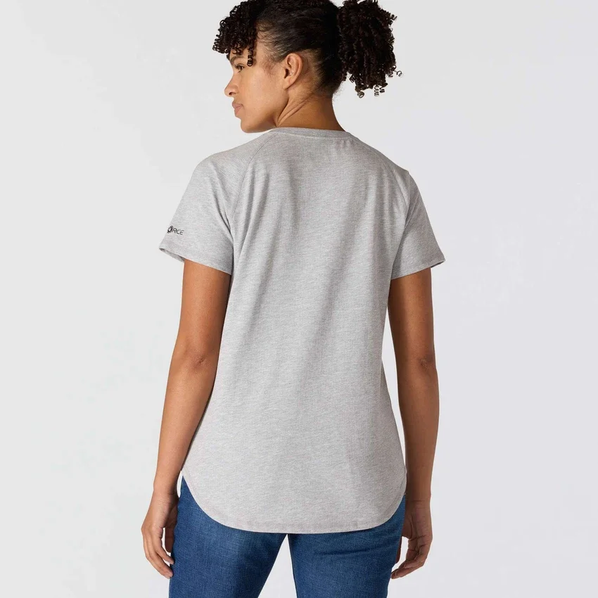 Force T-shirt med lommer i afslappet pasform til kvinder, der transporterer fugt
