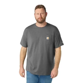 Force T-shirt til mænd med afslappet pasform, fugttransporterende og lommer