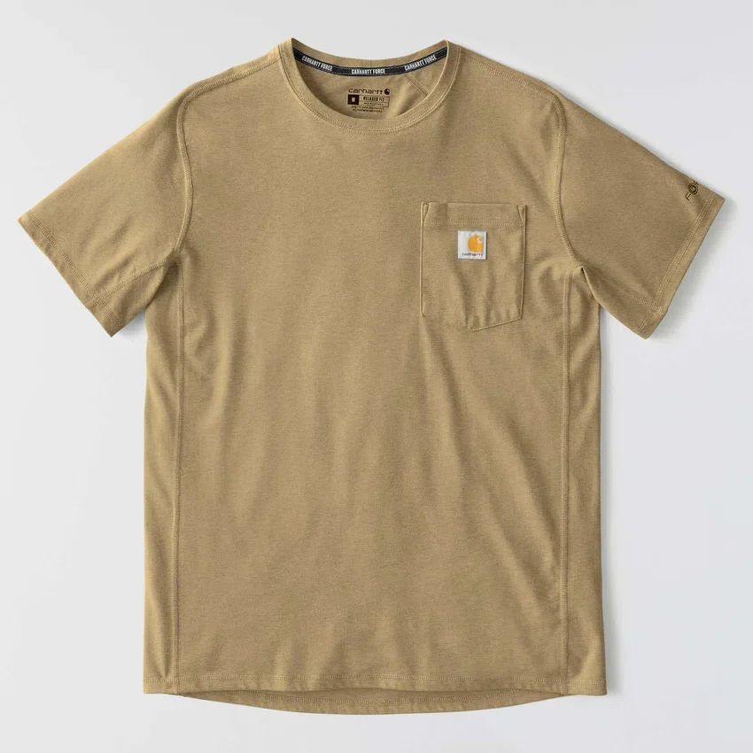 Force T-shirt til mænd med afslappet pasform, fugttransporterende og lommer