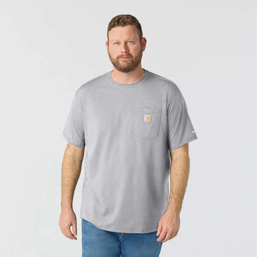 Force T-shirt til mænd med afslappet pasform, fugttransporterende og lommer