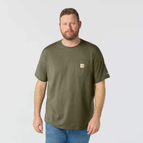 Force T-shirt til mænd med afslappet pasform, fugttransporterende og lommer