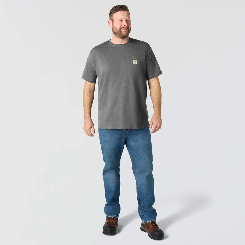 Force T-shirt til mænd med afslappet pasform, fugttransporterende og lommer