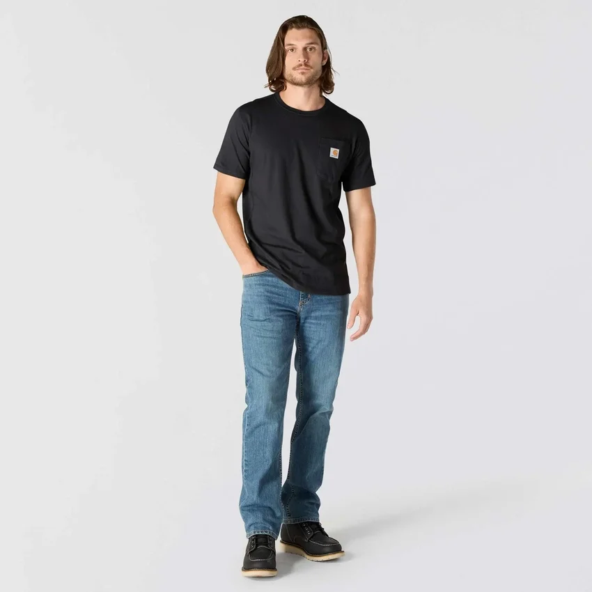 Force T-shirt til mænd med afslappet pasform, fugttransporterende og lommer