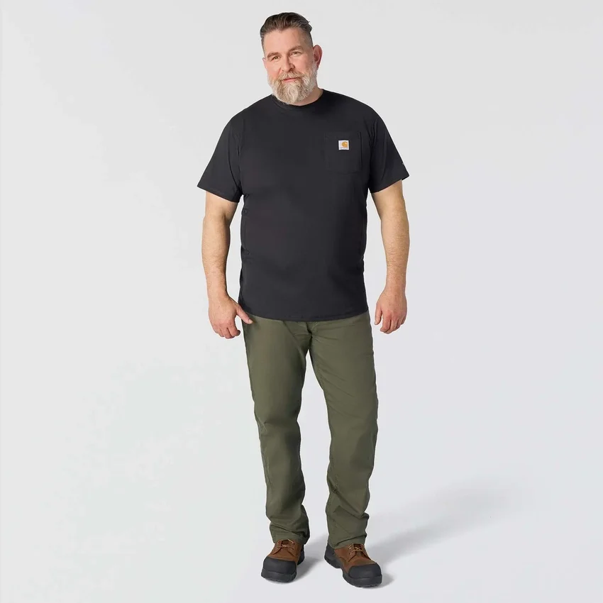 Force T-shirt til mænd med afslappet pasform, fugttransporterende og lommer