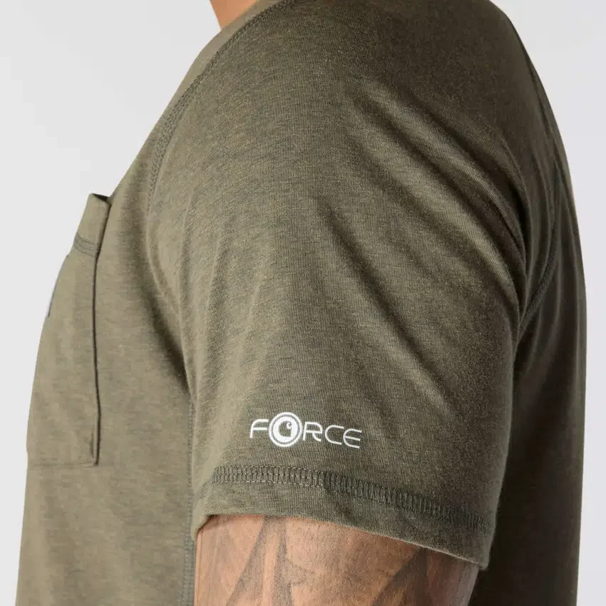 Force T-shirt til mænd med afslappet pasform, fugttransporterende og lommer