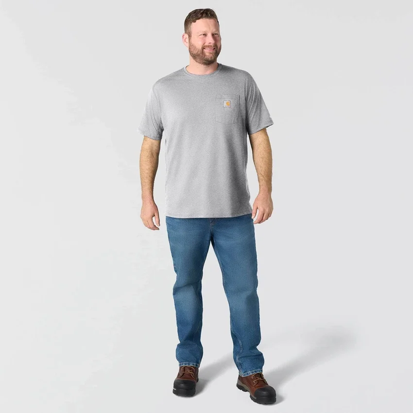 Force T-shirt til mænd med afslappet pasform, fugttransporterende og lommer