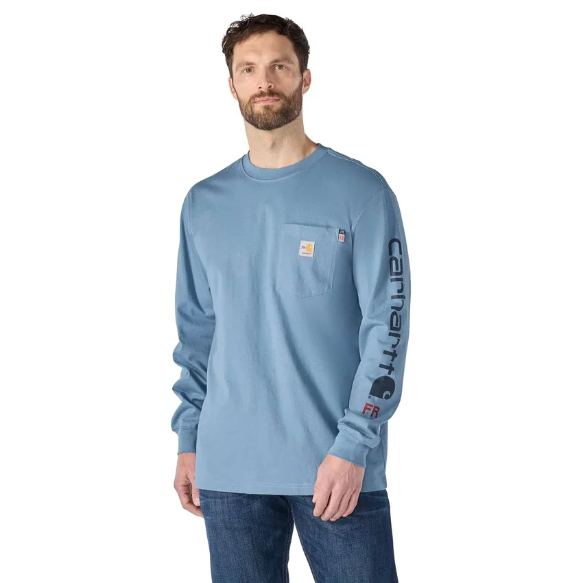 Fr Force Irvine T-shirt til mænd med løs pasform, løse ærmer og logo – flammehæmmende skjorter
