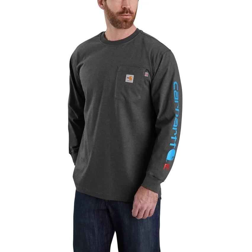Fr Force Irvine T-shirt til mænd med løs pasform, løse ærmer og logo – flammehæmmende skjorter