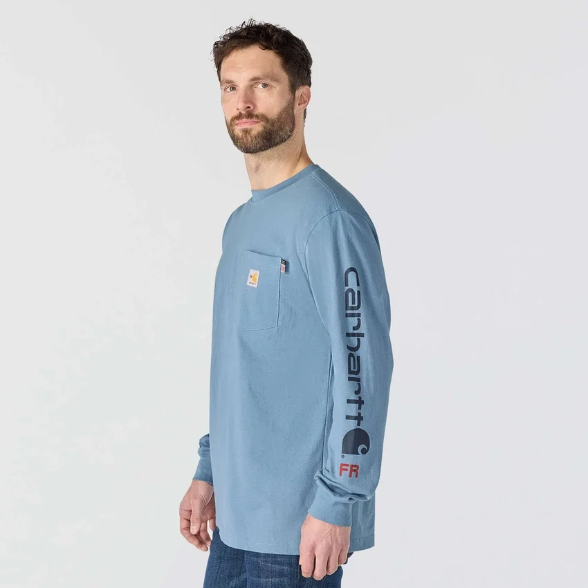 Fr Force Irvine T-shirt til mænd med løs pasform, løse ærmer og logo – flammehæmmende skjorter