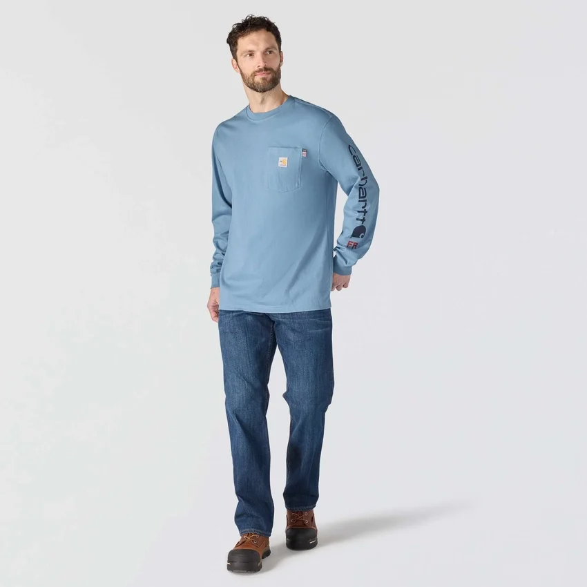 Fr Force Irvine T-shirt til mænd med løs pasform, løse ærmer og logo – flammehæmmende skjorter