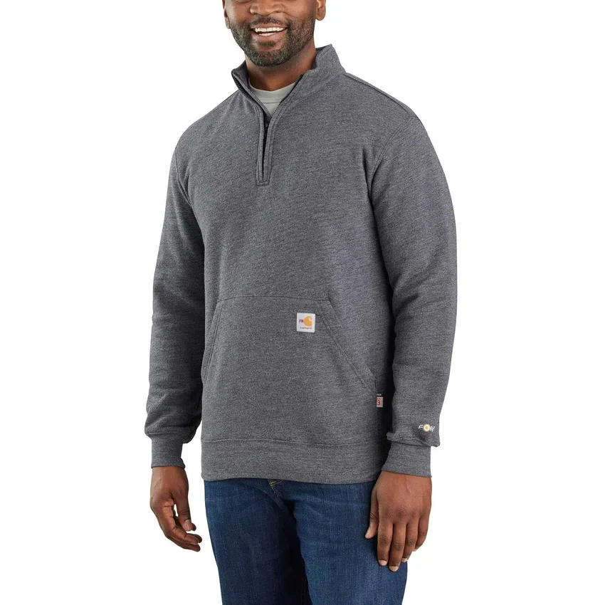 Fr Force Marquette sweatshirt med kvart lynlås til mænd – flammehæmmende sweatshirts