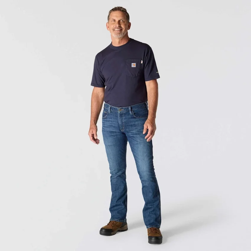 Fr Relaxed Fit Bootcut Rugged Flex brandsikre arbejdsjeans til mænd