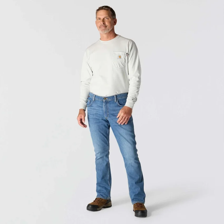 Fr Relaxed Fit Bootcut Rugged Flex brandsikre arbejdsjeans til mænd