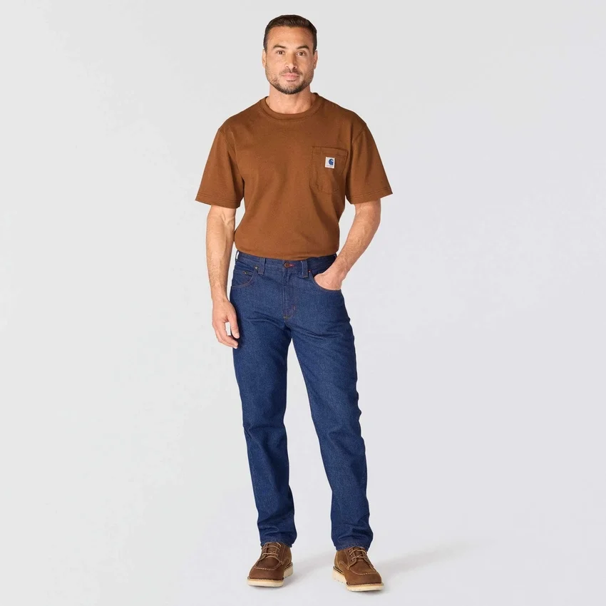Herre-arbejdsjeans i Crafted-serien med afslappet pasform og lige ben