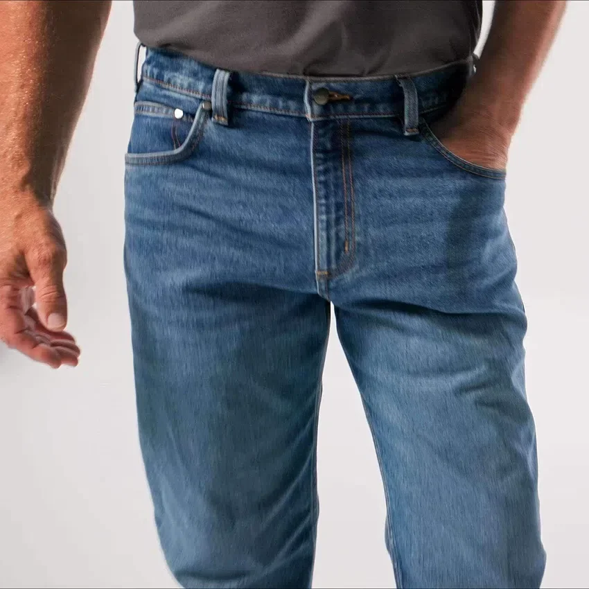 Herre-arbejdsjeans i løs pasform med lige ben og Rugged Flex