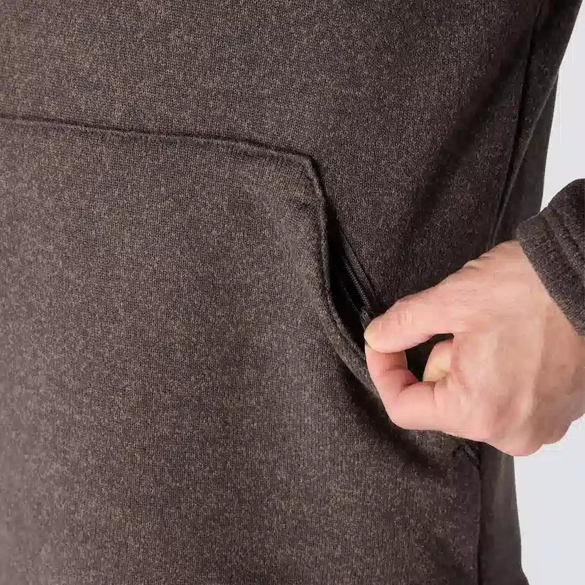 Herre-fleece-trøje med kvartlængde lynlås og afslappet pasform