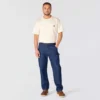 Herre-jeans fra Crafted-serien med løs pasform, lige ben og dobbelt forstærkning ved knæene