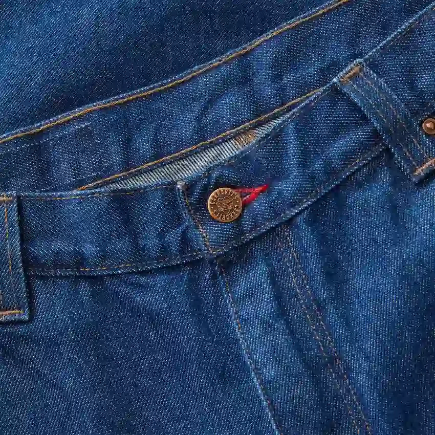 Herre-jeans fra Crafted-serien med løs pasform, lige ben og dobbelt forstærkning ved knæene