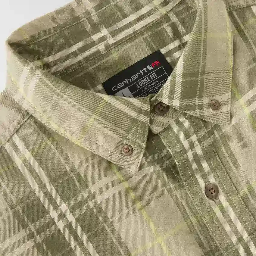 Herre-skjorte i løs pasform med løse ærmer i twill-ternet stof – flammehæmmende skjorter