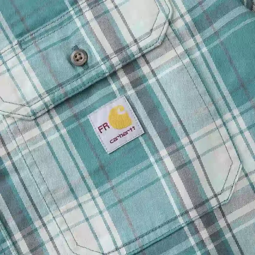 Herre-skjorte i løs pasform med løse ærmer i twill-ternet stof – flammehæmmende skjorter