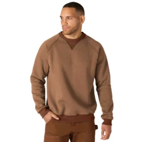 Herre-sweatshirt med rund hals fra Crafted-serien i kraftig fleece
