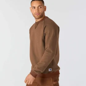 Herre-sweatshirt med rund hals fra Crafted-serien i kraftig fleece
